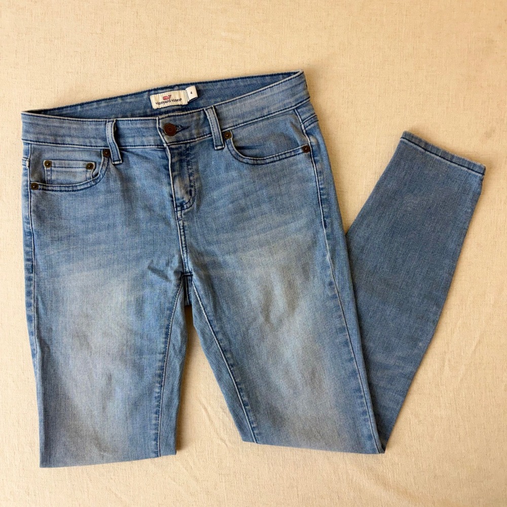 Vineyard Vines Womens Size 4 Light Wash Skinny Jeans Stretch Denim Blue